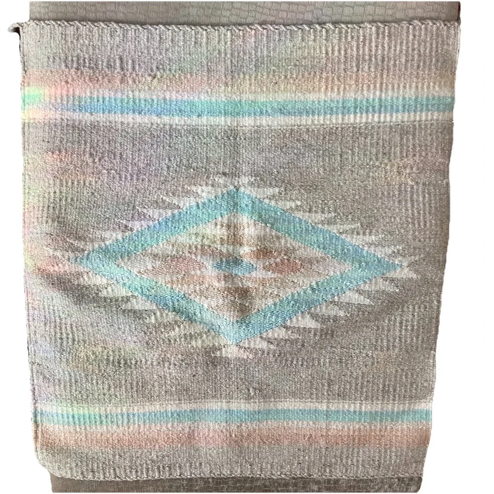 Handmade Southwestern Aztec 100% Wool Rug Serape 31